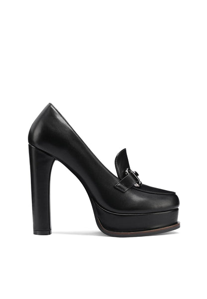 Nicolina – Mocassini in Ecopelle con Tacco Donna Nero