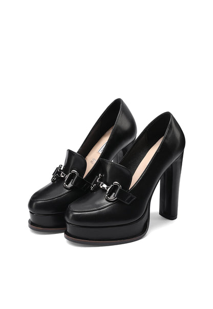 Nicolina – Mocassini in Ecopelle con Tacco Donna Nero