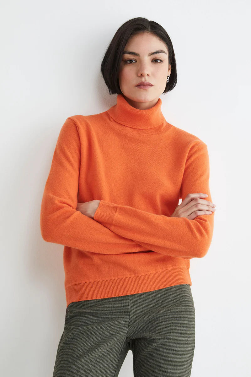 Nilla - Dolcevita Donna Lana Cashmere Elegante Arancio