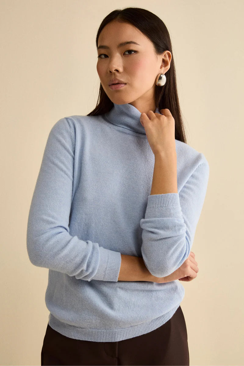 Nilla - Dolcevita Donna Lana Cashmere Elegante Azzurro