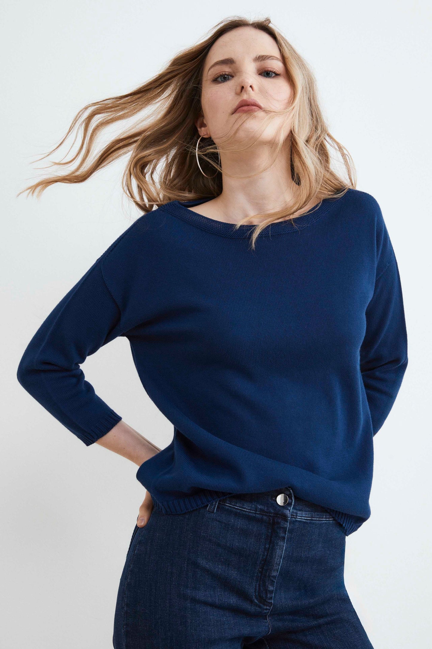 Nina - Maglia in cotone colorata elegante e comoda Blu