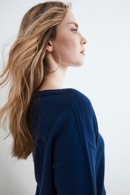 Nina - Maglia in cotone colorata elegante e comoda Blu