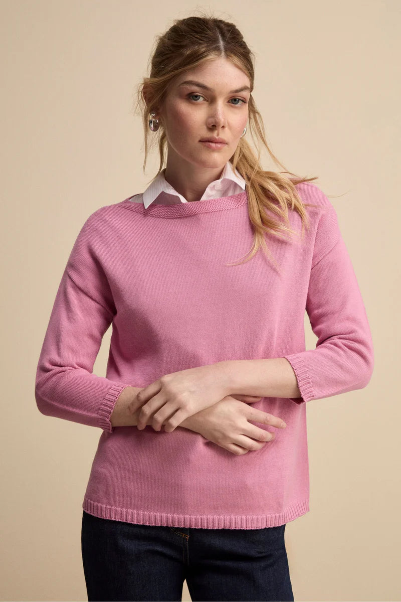 Nina - Maglia in cotone colorata elegante e comoda ROSA SCURO