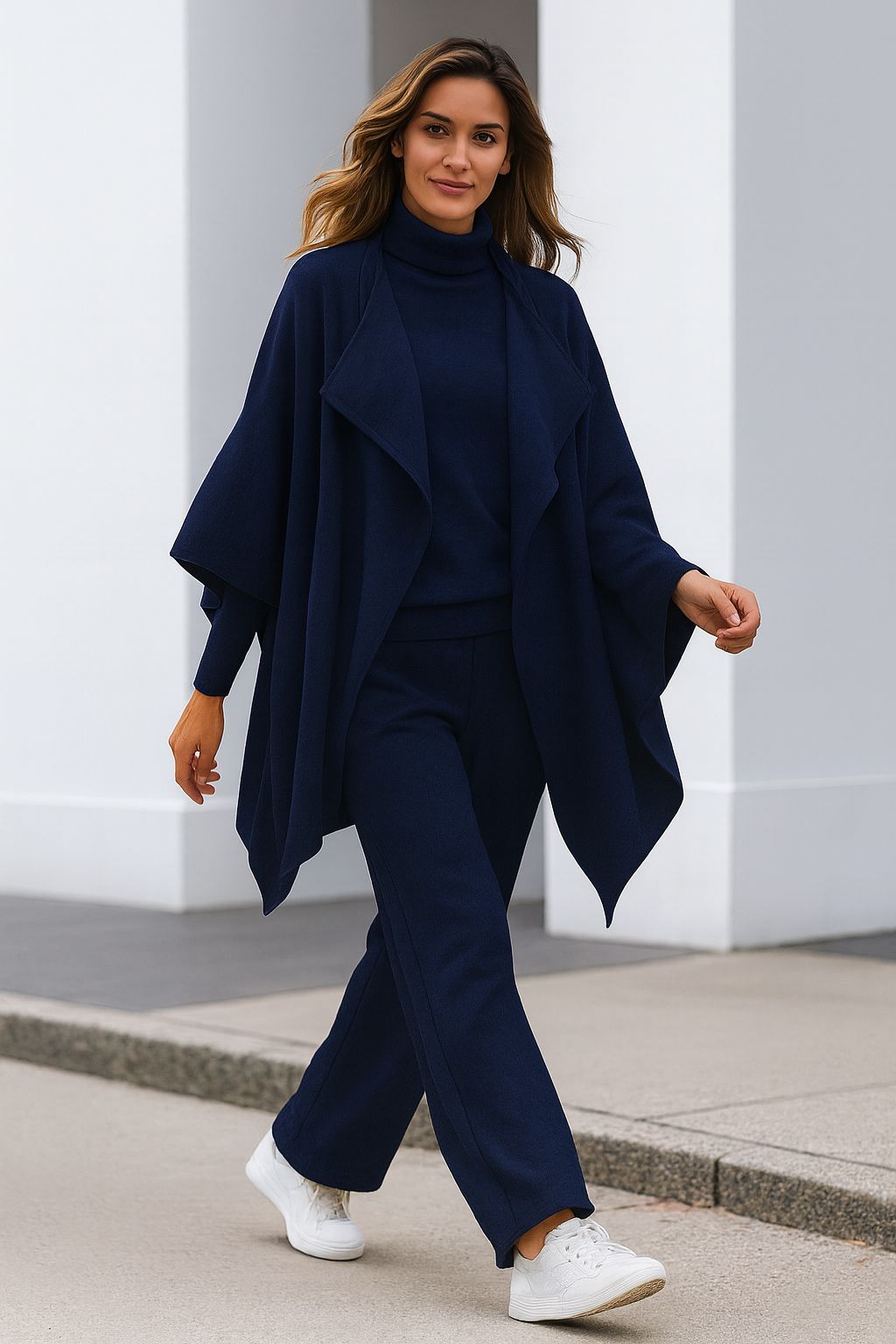 Niria - Completo Donna Elegante con Cardigan Blu