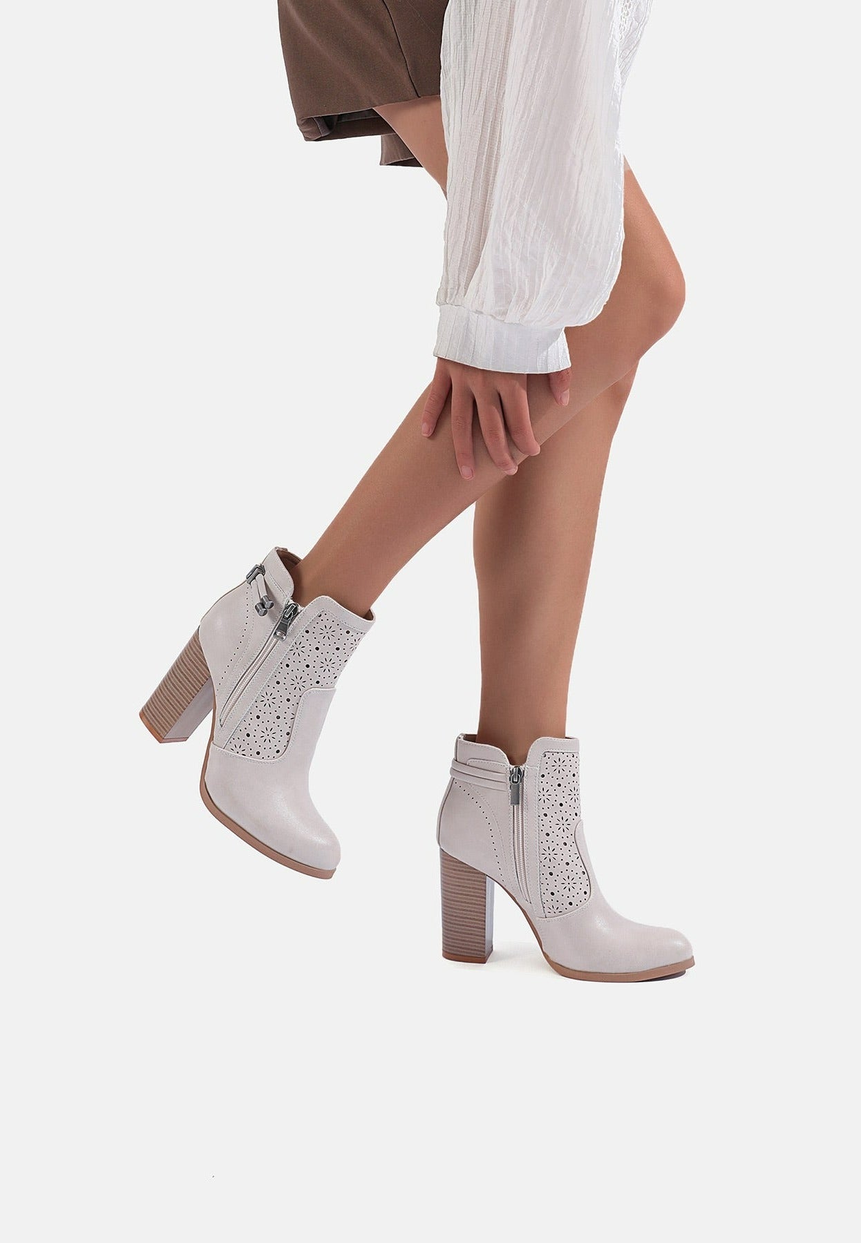 Niria – Tronchetti Estivi con Tacco a Blocco Donna Beige