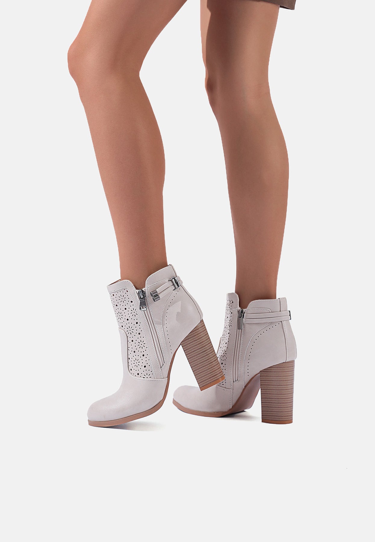 Niria – Tronchetti Estivi con Tacco a Blocco Donna Beige