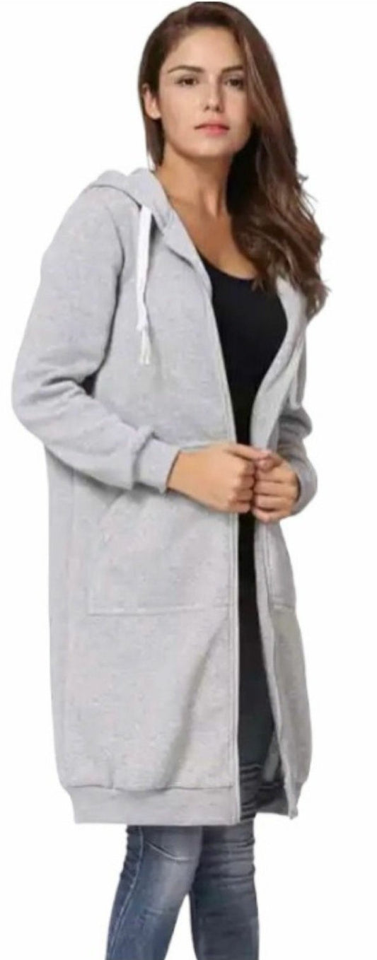 Norida - Giacca Donna Elegante con Zip Grigio Chiaro