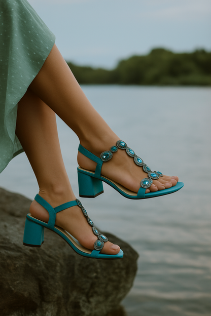 Norida – Sandali con Tacco Eleganti Donna Dark Blu