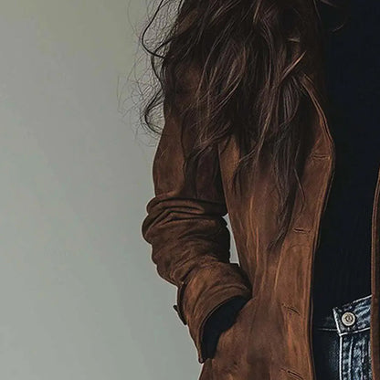 Novella - Cappotto Lungo Donna Elegante Invernale Braun