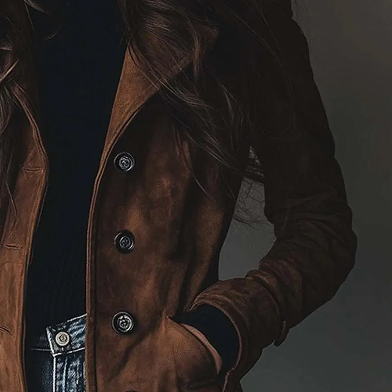 Novella - Cappotto Lungo Donna Elegante Invernale Braun