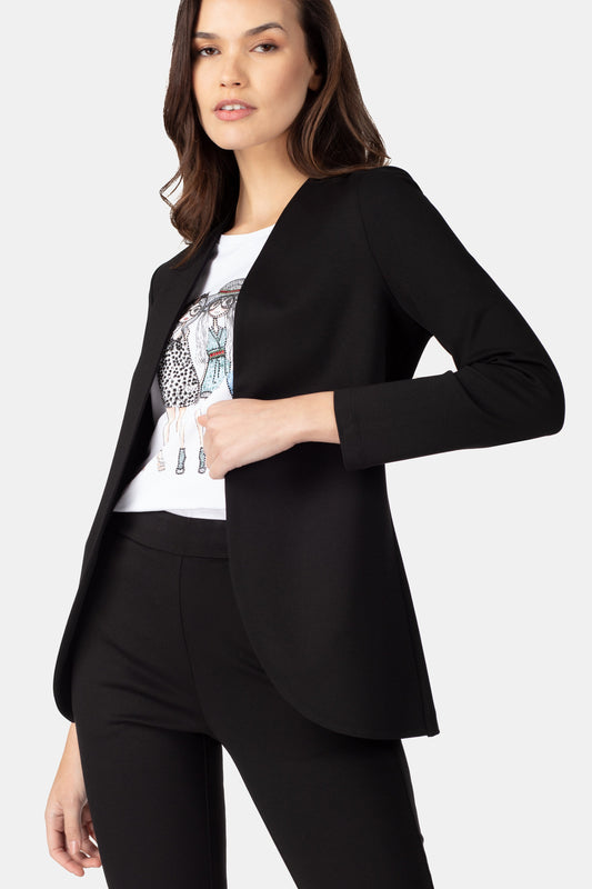 Nunzia - Blazer casual donna elegante e versatile Nero