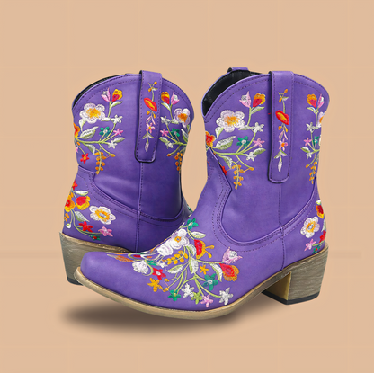 Nunziata - Stivali Donna Vintage Cowgirl Impermeabili Violet