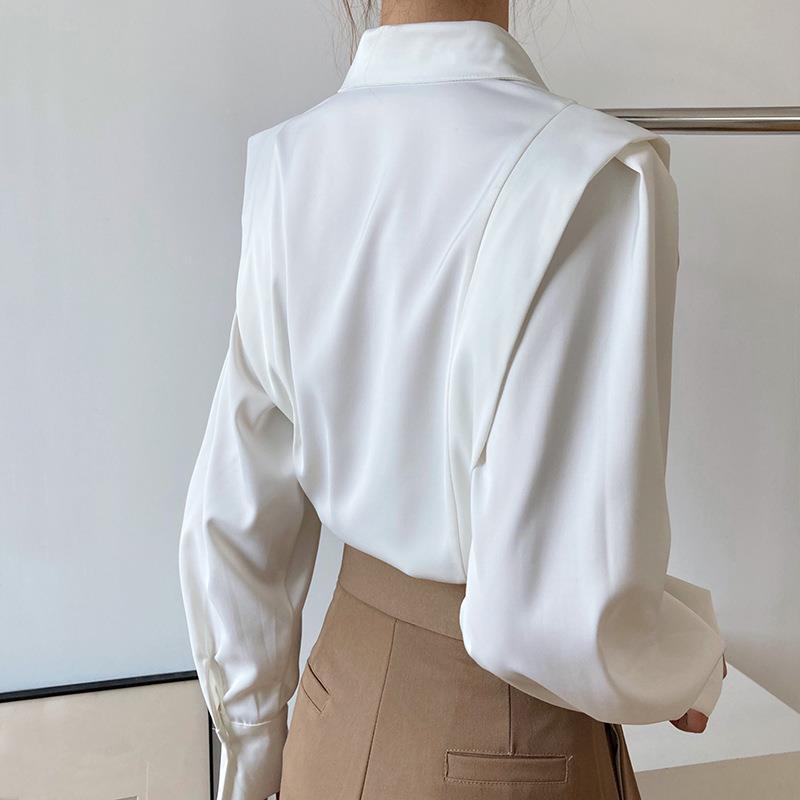 Caterina – Camicia Modello Cardigan Con Rouches E Maniche Lunghe Eleganti