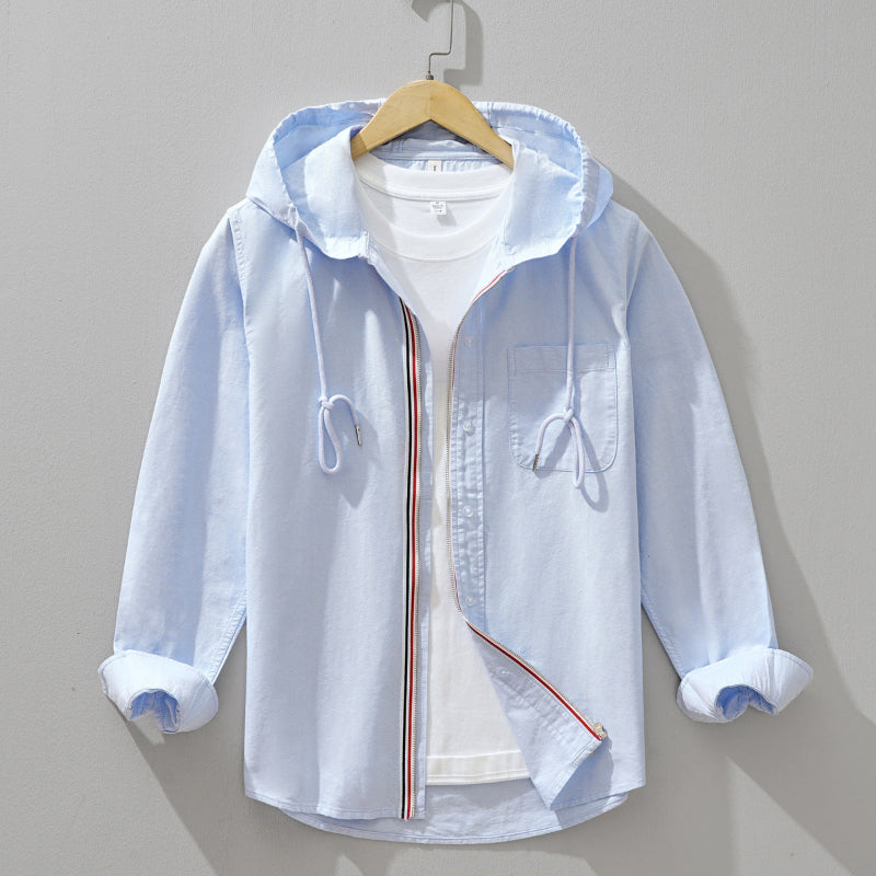 Kunibert - Felpa Uomo Zip Cappuccio Casual Estiva Leggera
