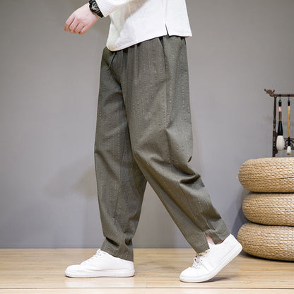 Emilio – Pantaloni Rigati Con Cordino In Vita Per Un Look Estivo Rilassato