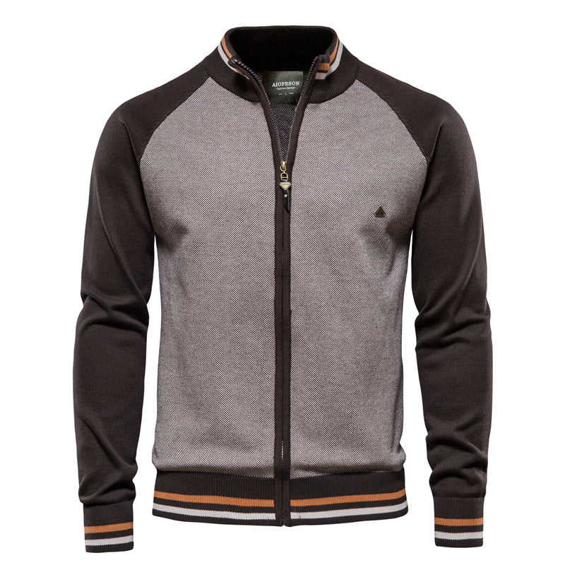 Damiano - Cardigan Uomo Con Zip Collo Alto