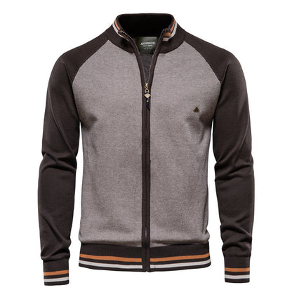 Damiano - Cardigan Uomo Con Zip Collo Alto