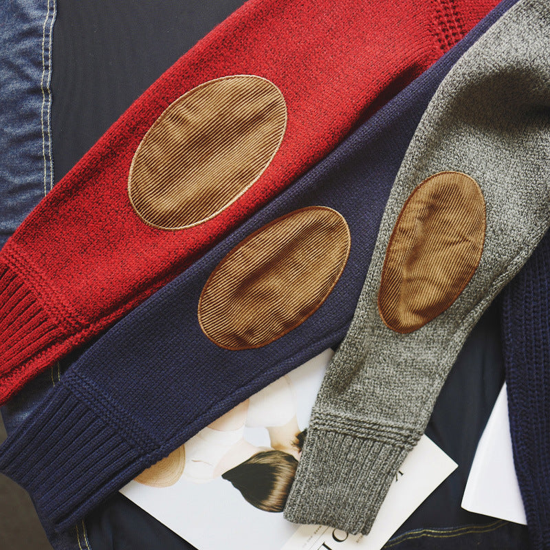 Duccio - Maglione Uomo Con Toppe Stile Classico