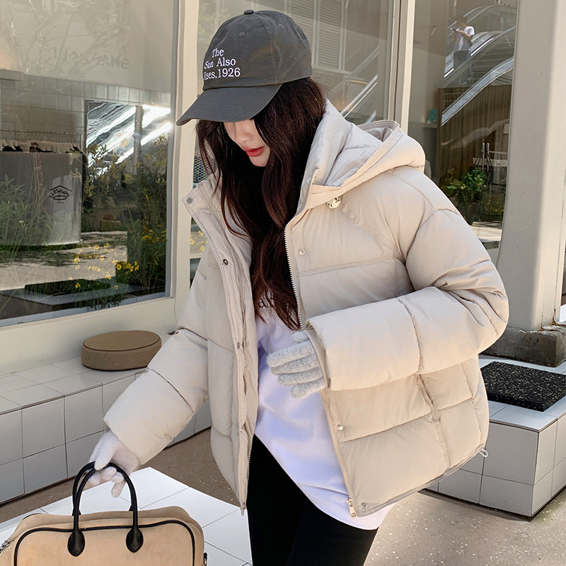 Giovannella - Piumino nero da donna con cappuccio