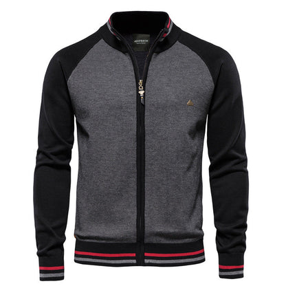 Damiano - Cardigan Uomo Con Zip Collo Alto