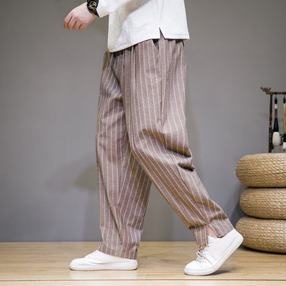 Emilio – Pantaloni Rigati Con Cordino In Vita Per Un Look Estivo Rilassato