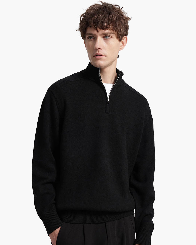 Romeo – Maglione Invernale Con Mezza Zip E Orlo A Coste
