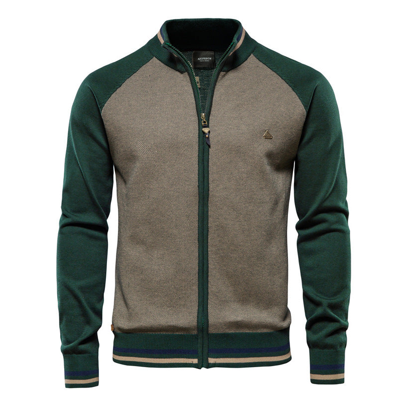 Damiano - Cardigan Uomo Con Zip Collo Alto