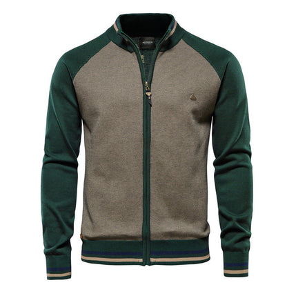 Damiano - Cardigan Uomo Con Zip Collo Alto