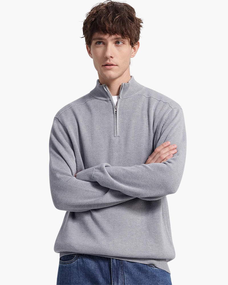 Romeo – Maglione Invernale Con Mezza Zip E Orlo A Coste