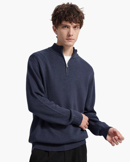Romeo – Maglione Invernale Con Mezza Zip E Orlo A Coste
