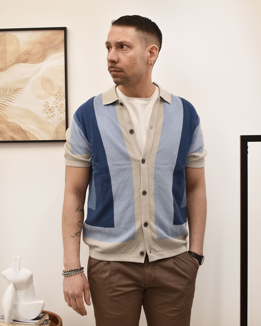 Ilio - Polo Camicia Uomo Estate Leggera Contemporanea