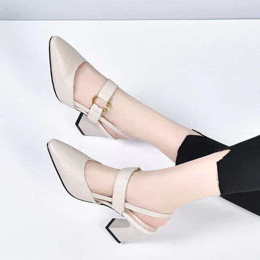 Onoria – Sandalias Ortopédicas con Tacón para Mujer Beige