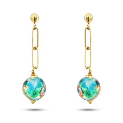 Lolita - Orecchini Pendenti Murano Azzurro Argento Donna