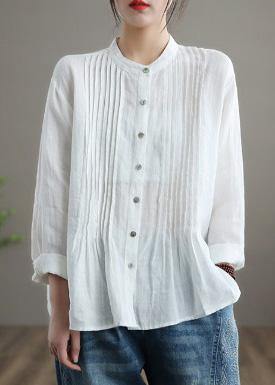 Teodora - Tunica Camicia Donna Bianca Ramie Naturale Moderna