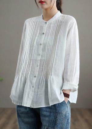 Teodora - Tunica Camicia Donna Bianca Ramie Naturale Moderna