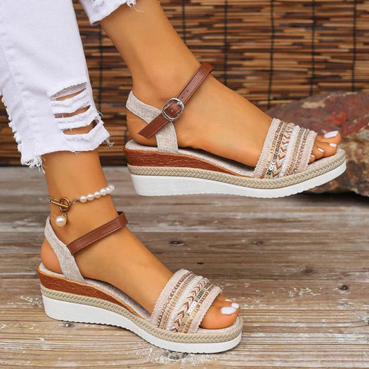 Ottavia – Sandali con Zeppa Boho Donna Grigio