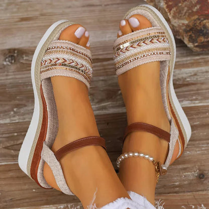 Ottavia – Sandali con Zeppa Boho Donna Grigio