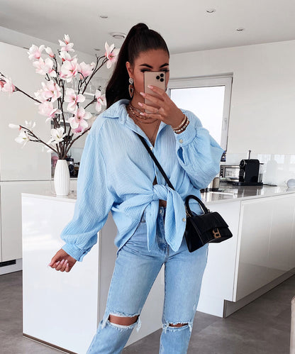 Rita – Blusa Taglio Vivo Oversize Per Un Look Casual Chic