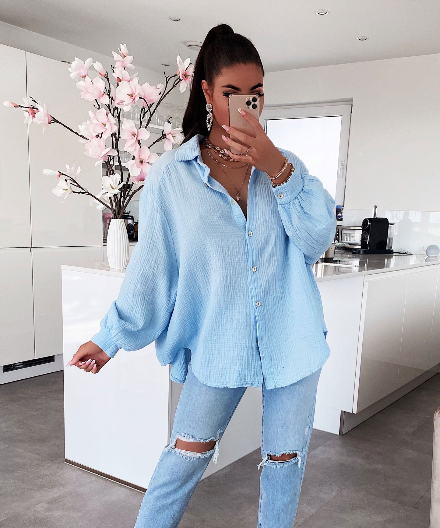 Rita – Blusa Taglio Vivo Oversize Per Un Look Casual Chic