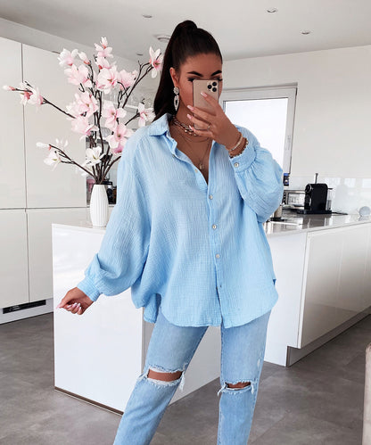 Rita – Blusa Taglio Vivo Oversize Per Un Look Casual Chic