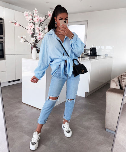 Rita – Blusa Taglio Vivo Oversize Per Un Look Casual Chic