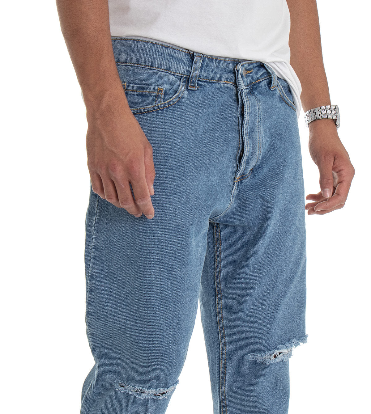 Tristano – Pantaloni Cinque Tasche Taglio Al Ginocchio Dalla Linea Sportiva
