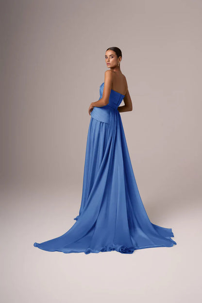 Bruna - Abito Donna Elegante Blu Raffinato