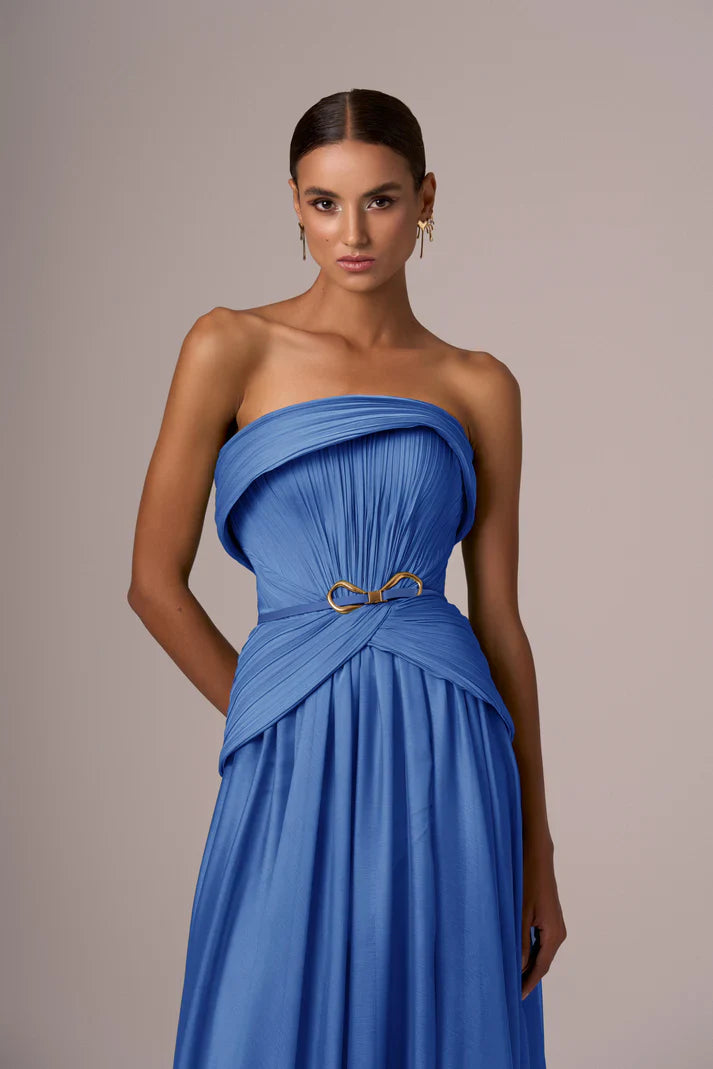 Bruna - Abito Donna Elegante Blu Raffinato