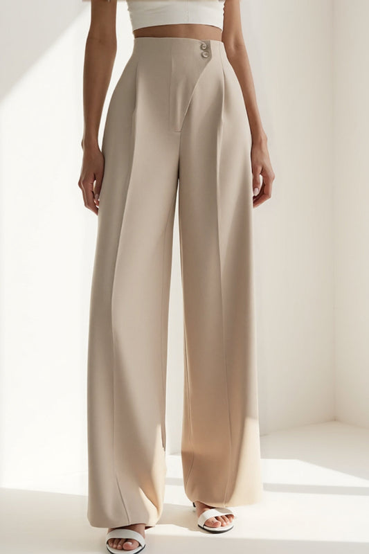 Viviana – Pantaloni Gamba Larga in Tessuto Fluido Eleganti