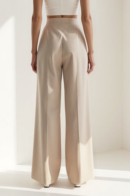 Viviana – Pantaloni Gamba Larga in Tessuto Fluido Eleganti