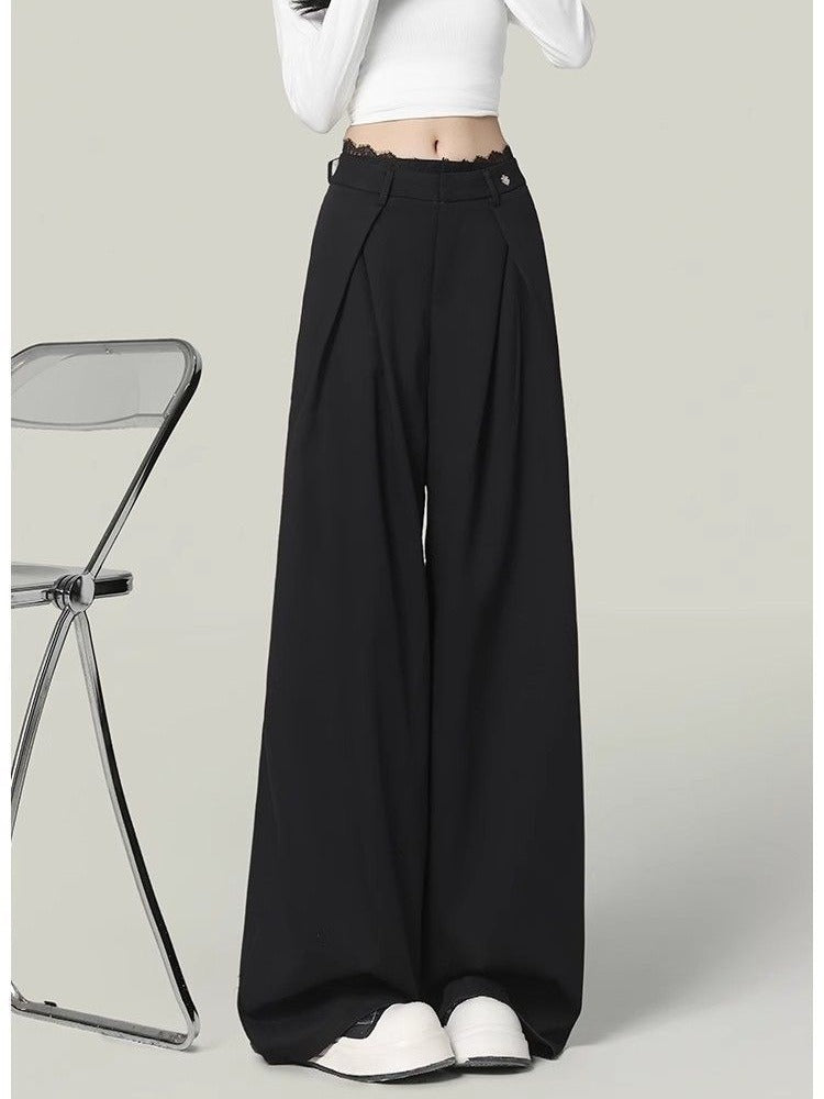 Kassandra - Pantaloni Donna Vita Alta Gamba Larga
