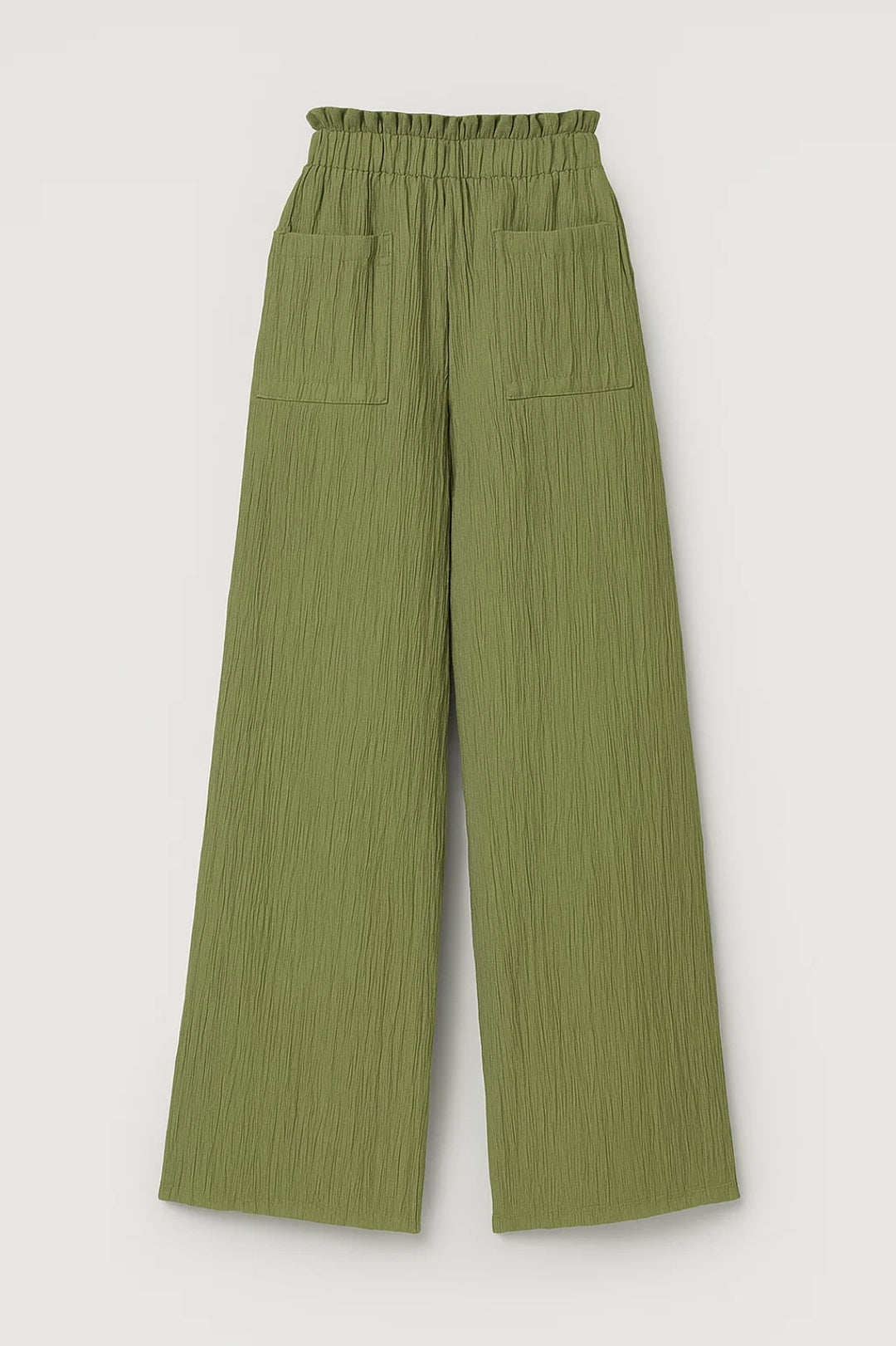 Veronica – Pantaloni Ampi in Tessuto Goffrato Vita Alta Donna