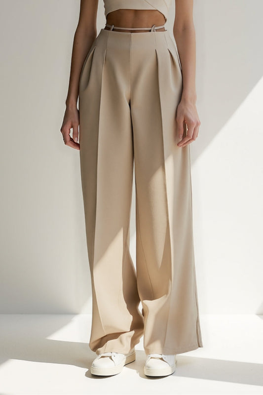 Vittoria – Pantaloni Palazzo con Cintura Sottile Eleganti Donna