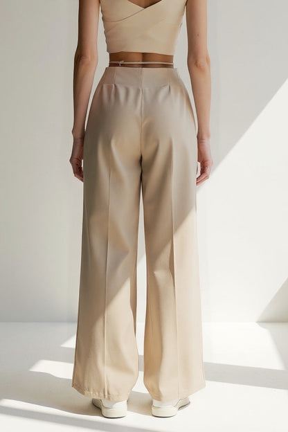 Vittoria – Pantaloni Palazzo con Cintura Sottile Eleganti Donna